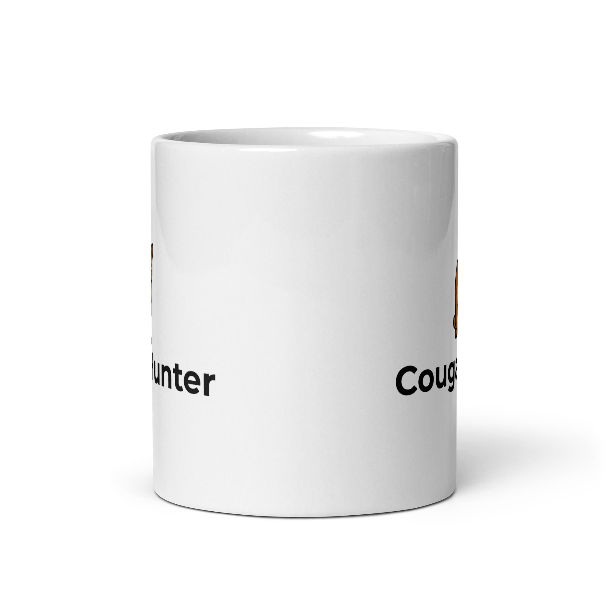 Cougar Hunter White glossy mug