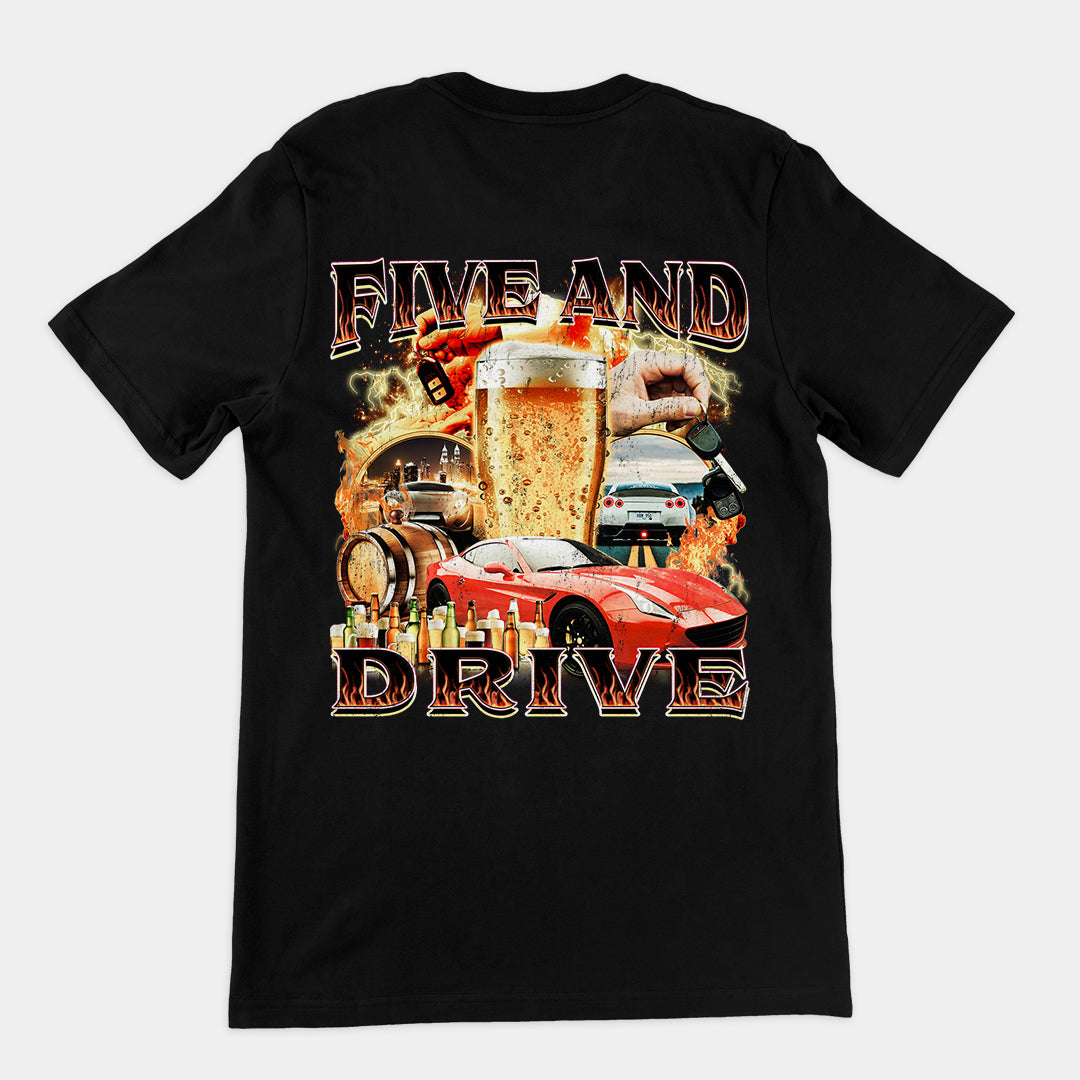 Five and Drive t-shirt (backprint)