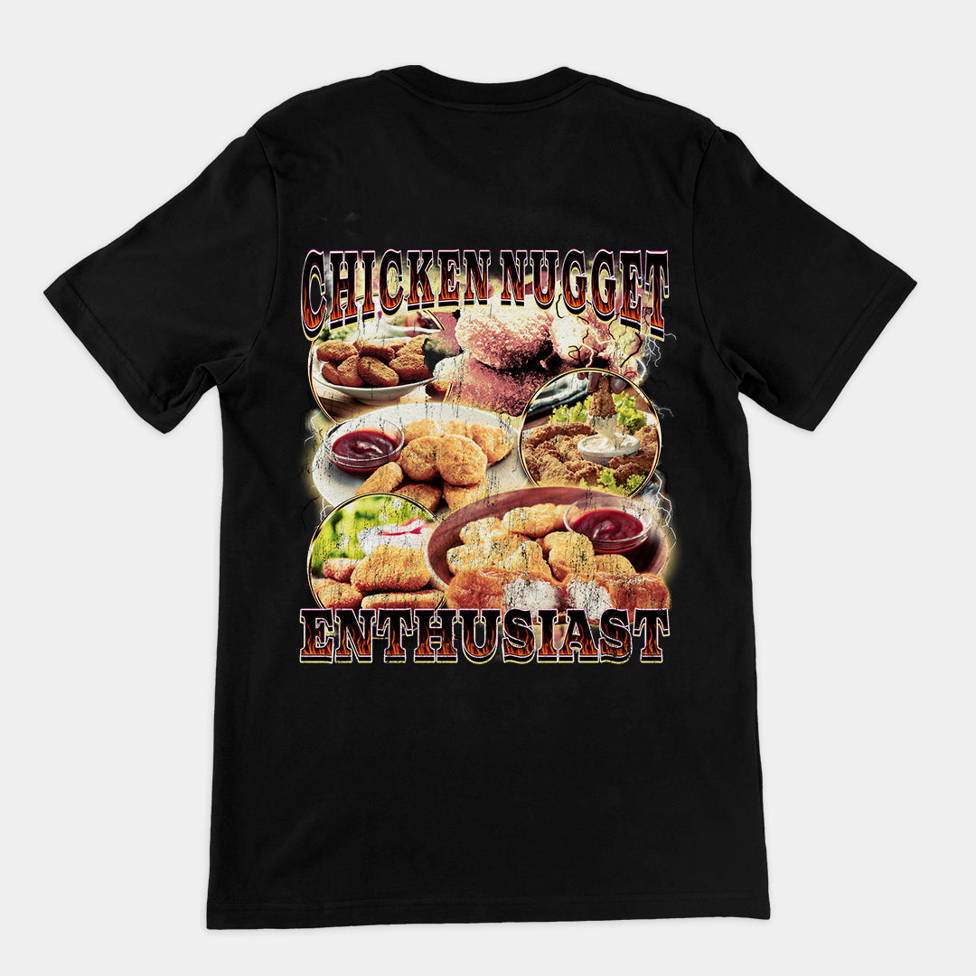 Chicken Nugget Enthusiast t-shirt (backprint)