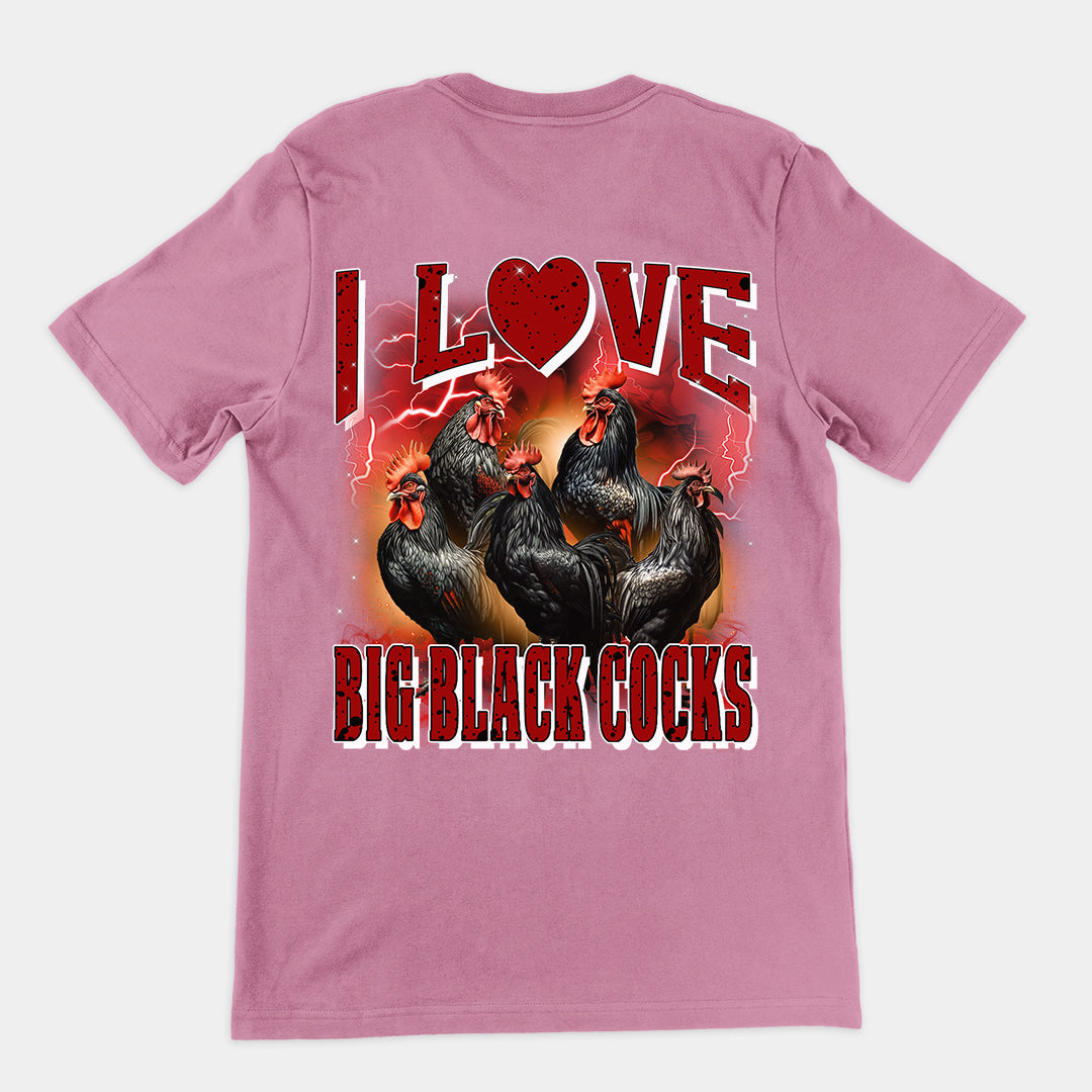 I love Big Black Cocks t-shirt (backprint)