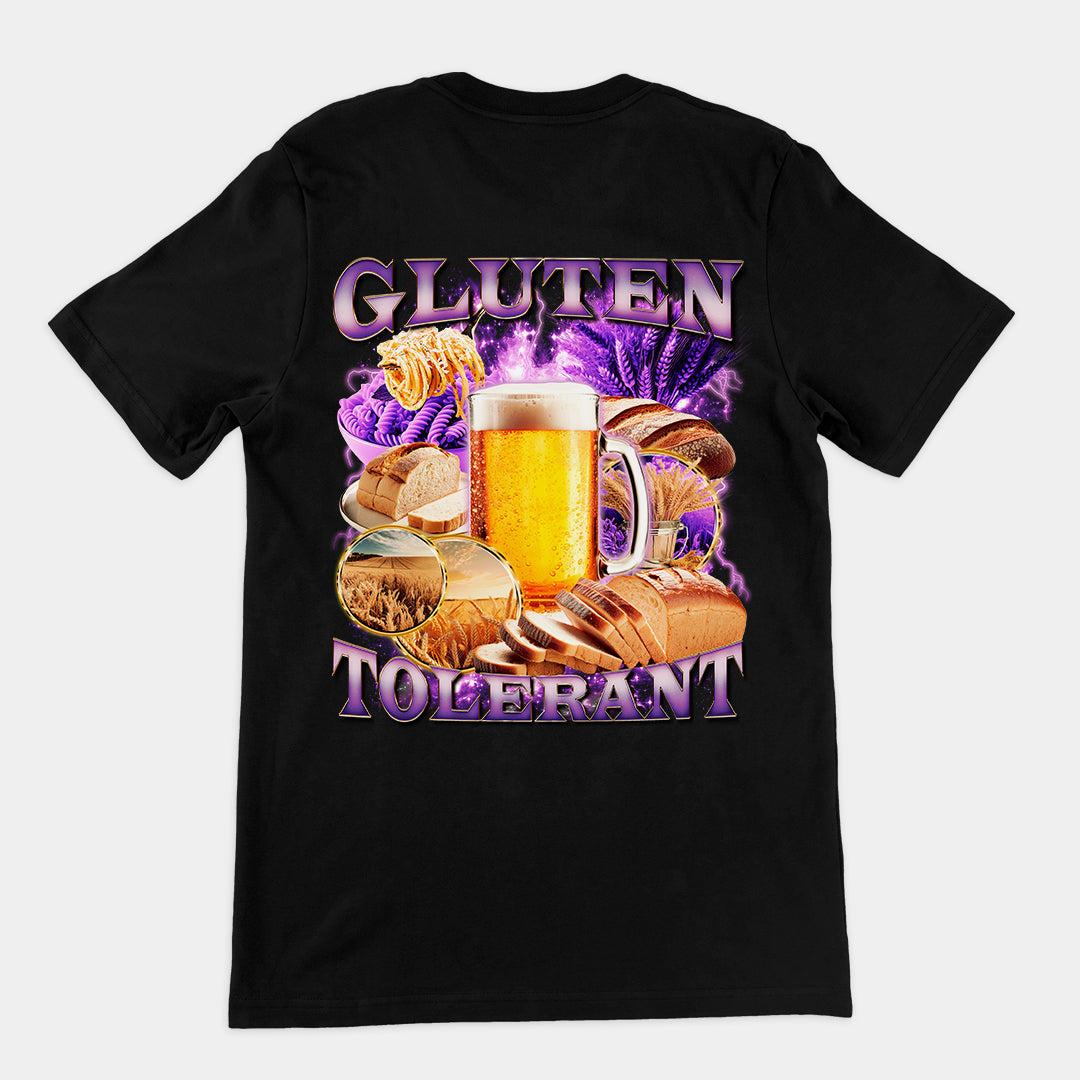 Gluten Tolerant t-shirt (backprint)