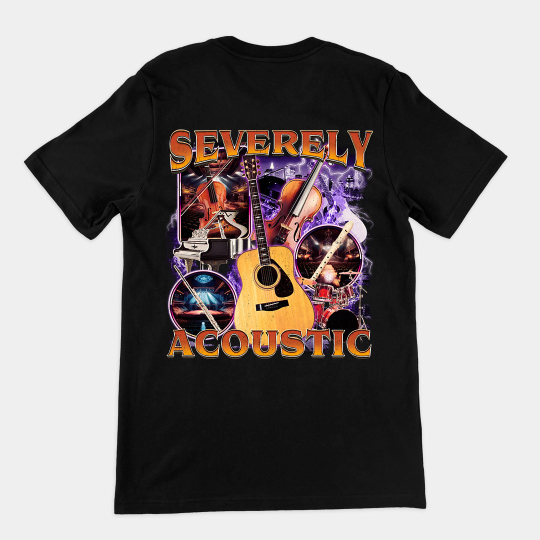 Severely Acoustic t-shirt (backprint)