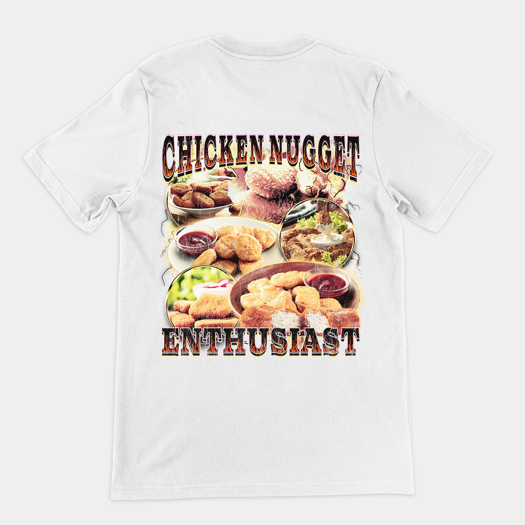 Chicken Nugget Enthusiast t-shirt (backprint)