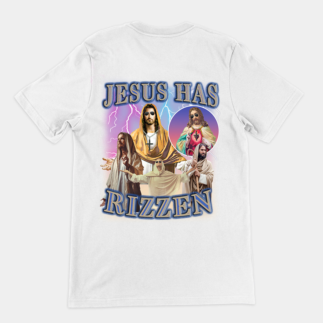 Jesus has Rizzen t-shirt (backprint)