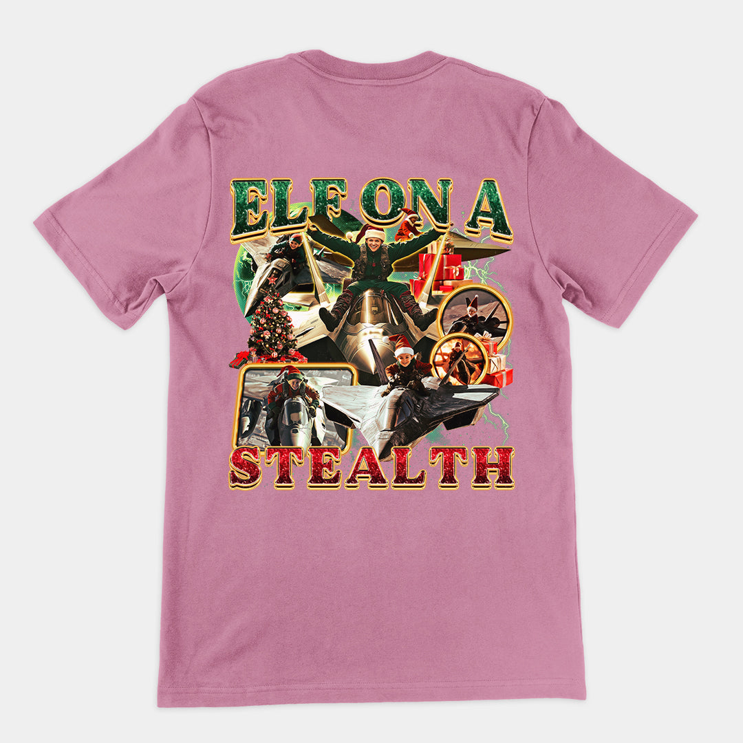 Elf on a Stealth t-shirt (backprint)