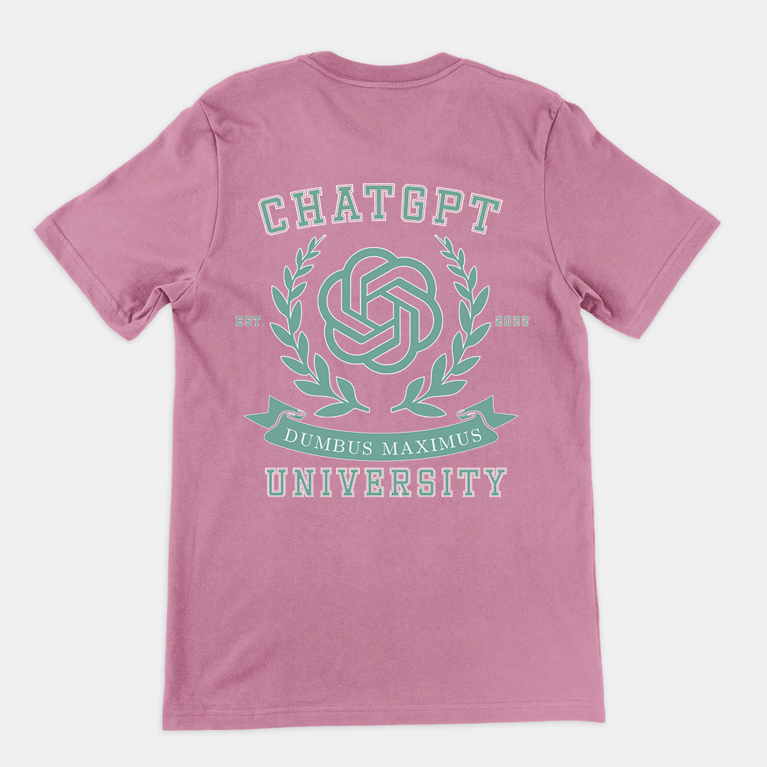 Chat GPT University t-shirt (backprint)