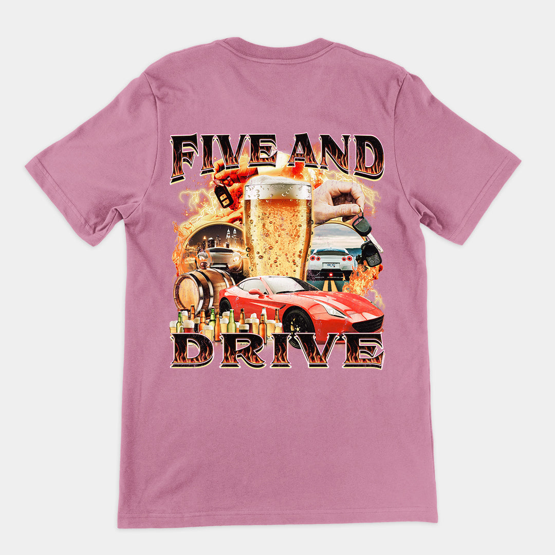 Five and Drive t-shirt (backprint)