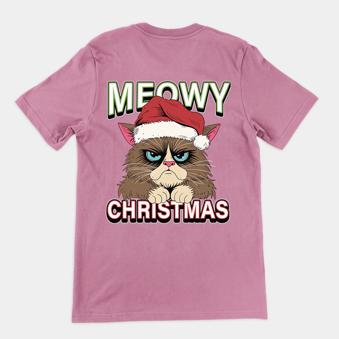 Meowy Christmas t-shirt (backprint)