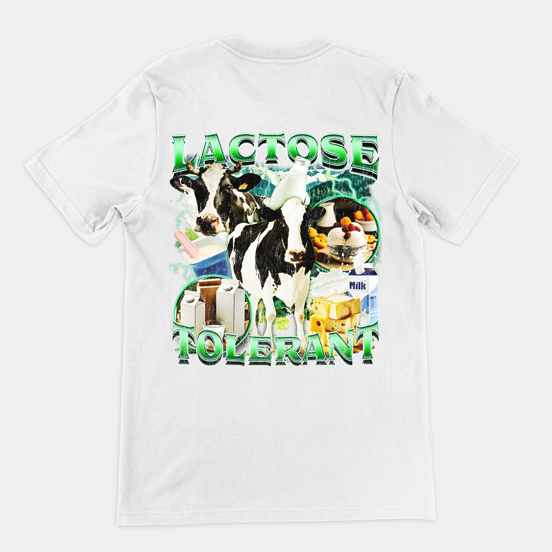 Lactose Tolerant t-shirt (backprint)