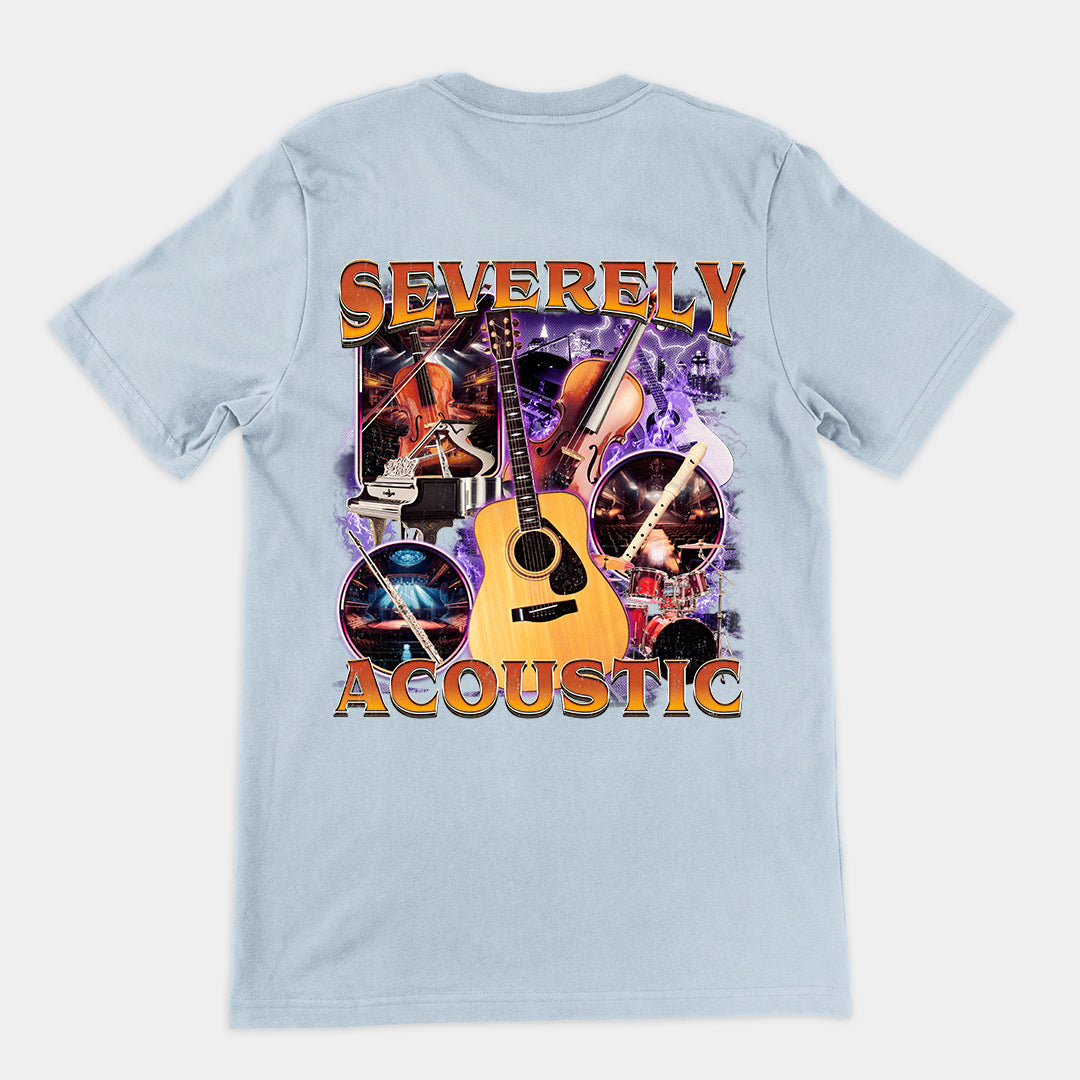 Severely Acoustic t-shirt (backprint)