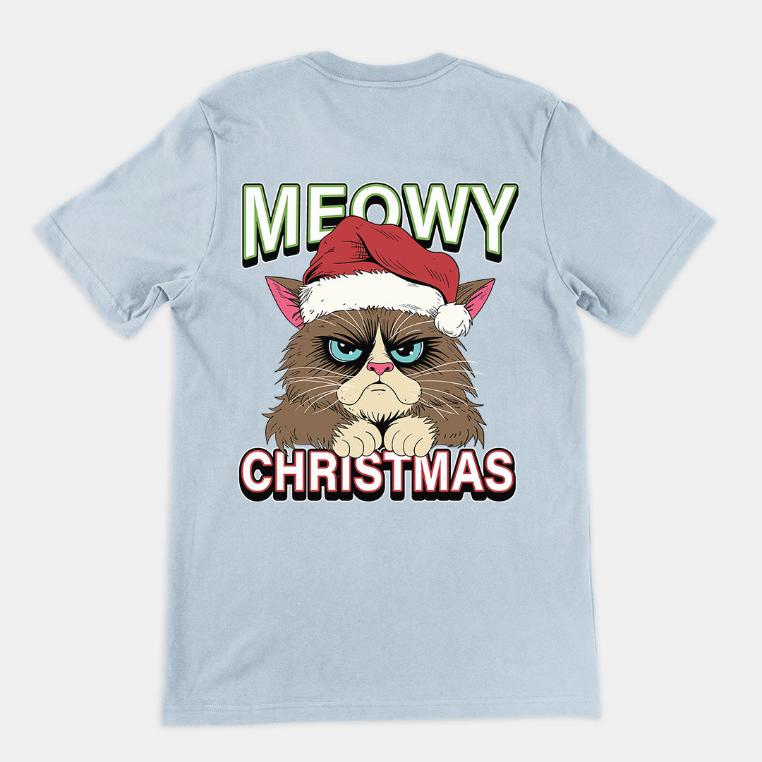 Meowy Christmas t-shirt (backprint)