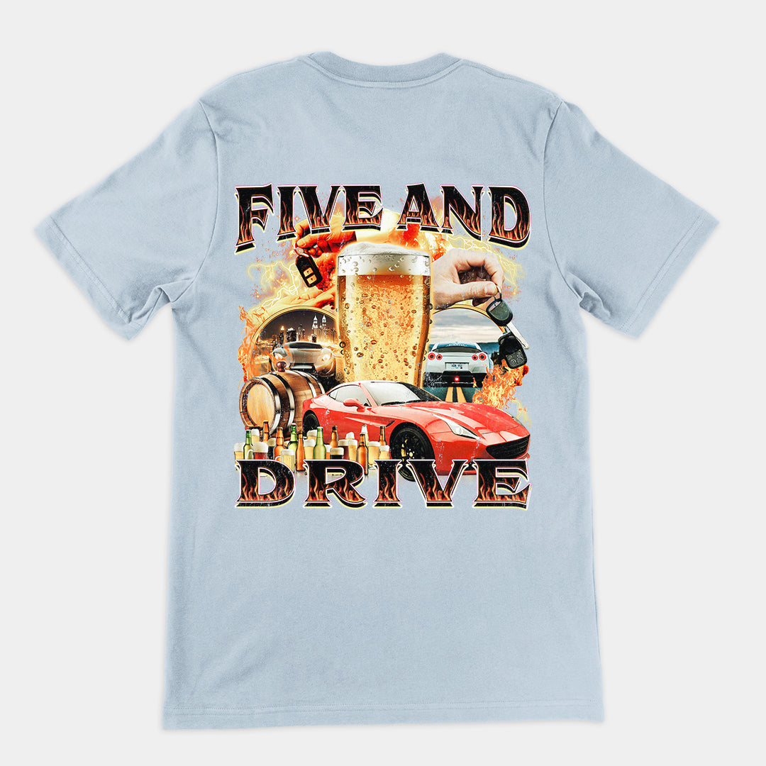 Five and Drive t-shirt (backprint)