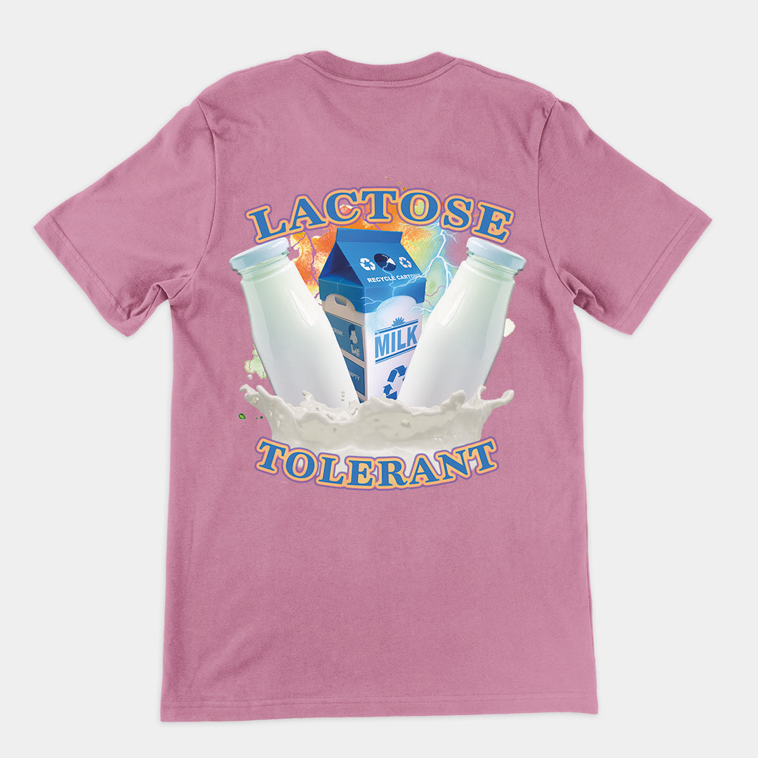 Lactose Tolerant (OG design) t-shirt (backprint)