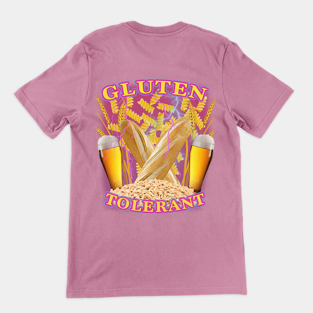 Gluten Tolerant (OG design) t-shirt (backprint)