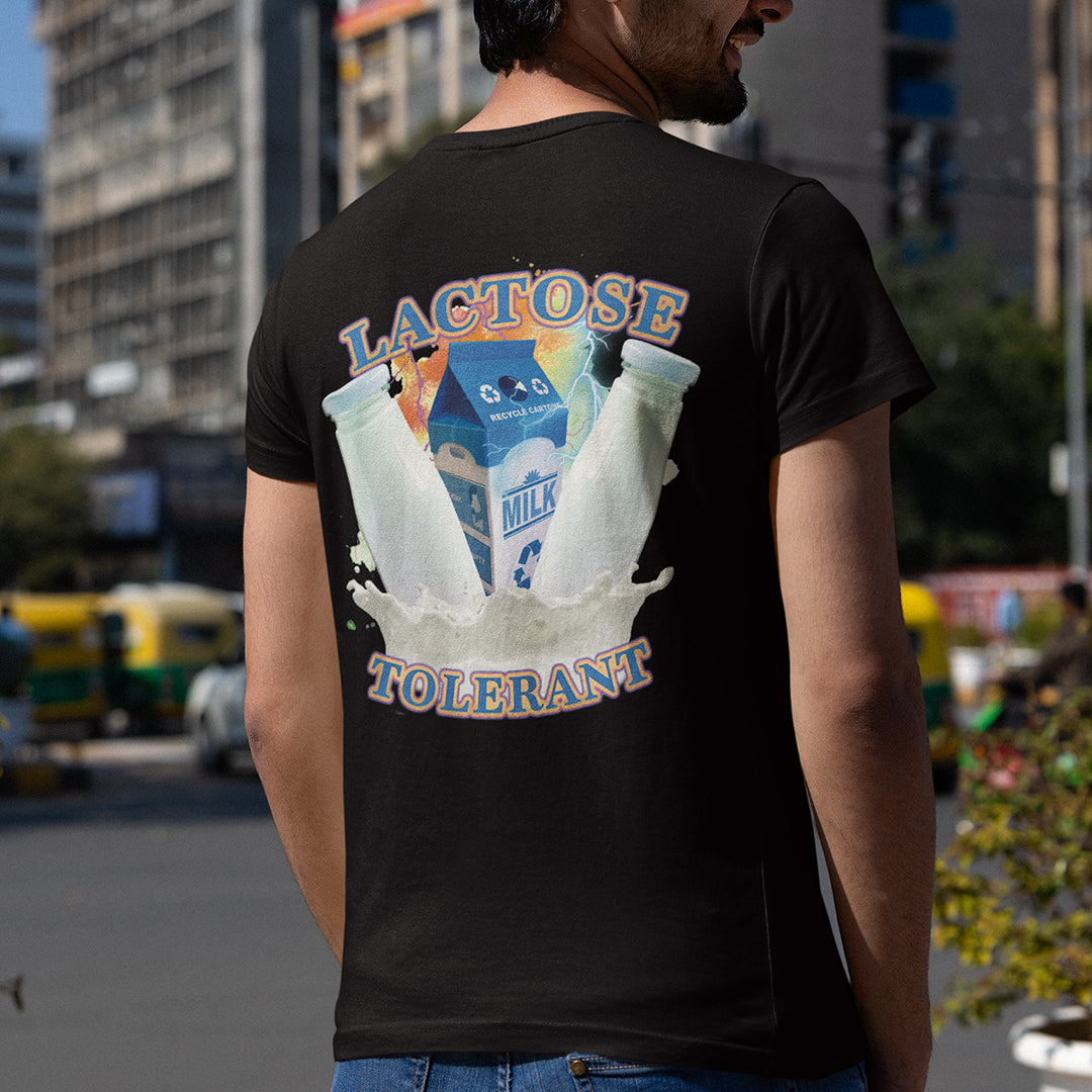 Lactose Tolerant (OG design) t-shirt (backprint)