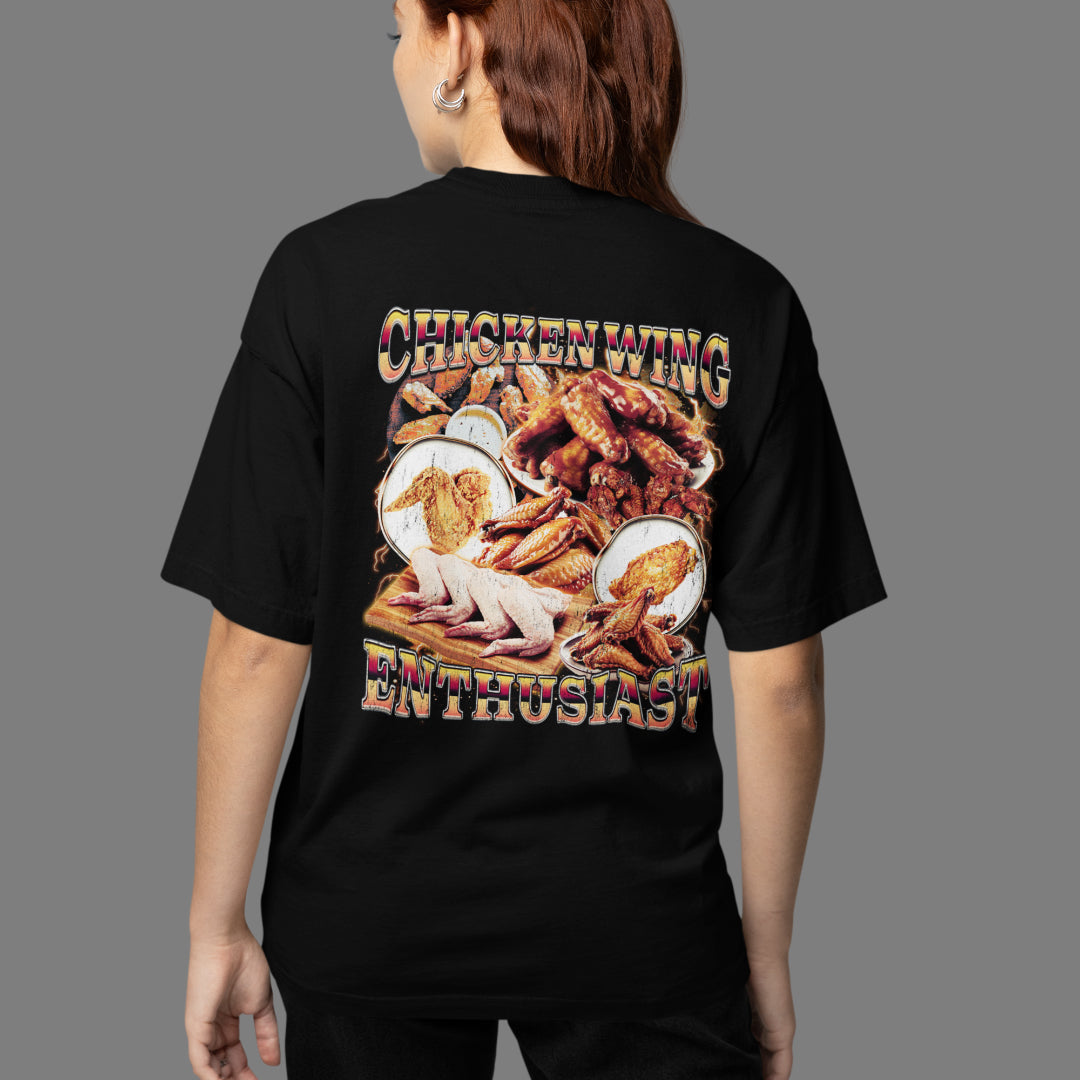 Chicken Wing Enthusiast t-shirt (backprint)