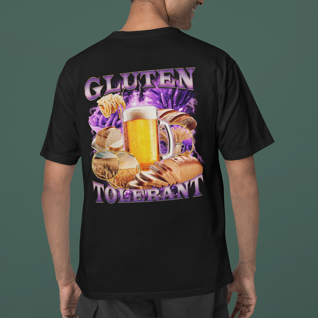 Gluten Tolerant t-shirt (backprint)