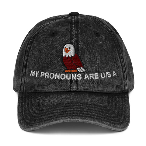 My Pronouns are USA Vintage Cotton Twill Cap