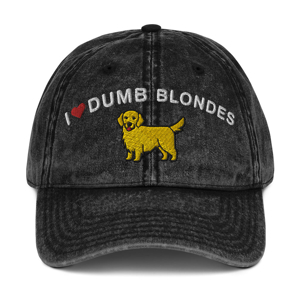 I heart Dumb Blondes Vintage Cotton Twill Cap