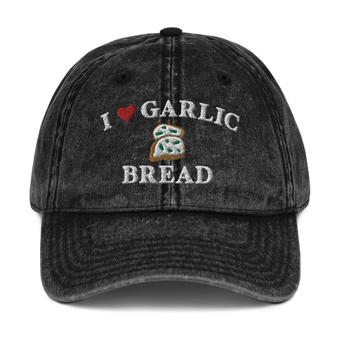 I Heart Garlic Bread Vintage Cotton Twill Cap