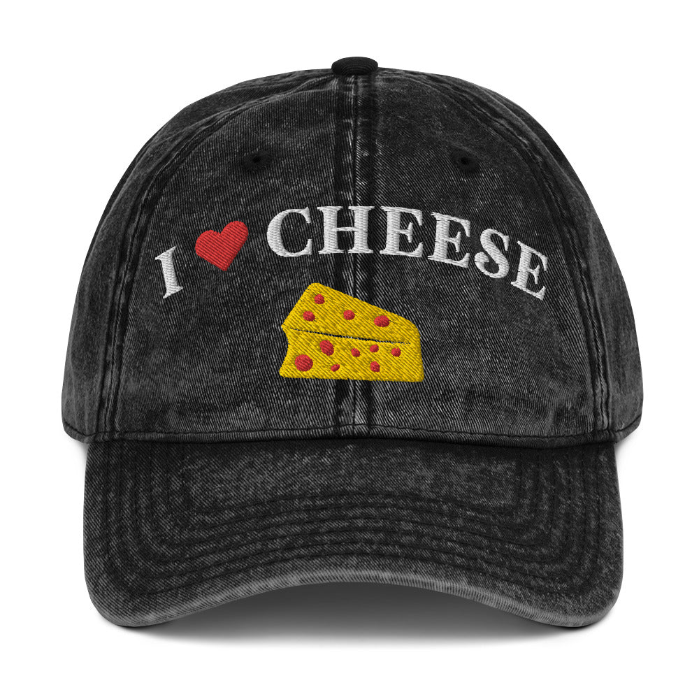 I heart Cheese Vintage Cotton Twill Cap