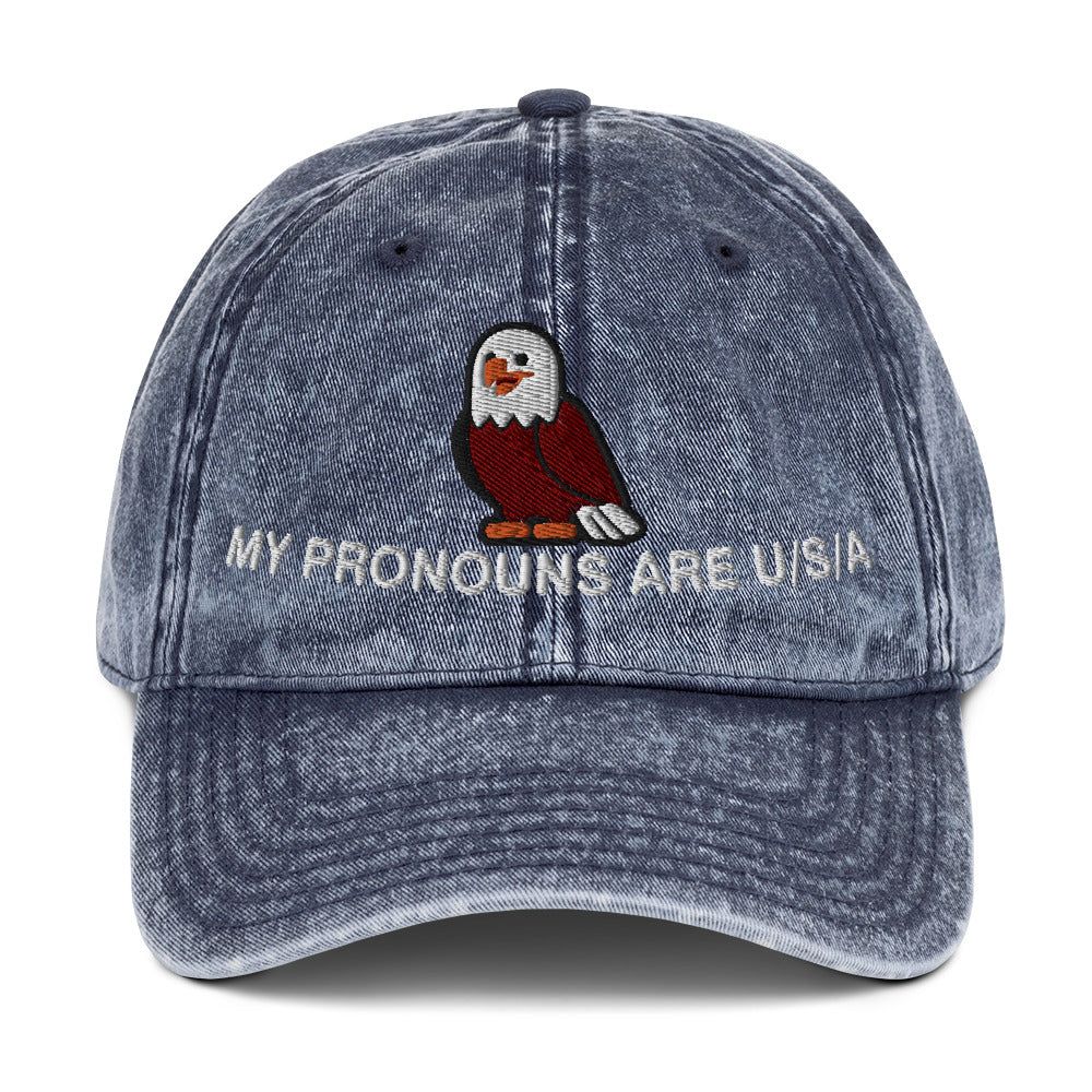 My Pronouns are USA Vintage Cotton Twill Cap