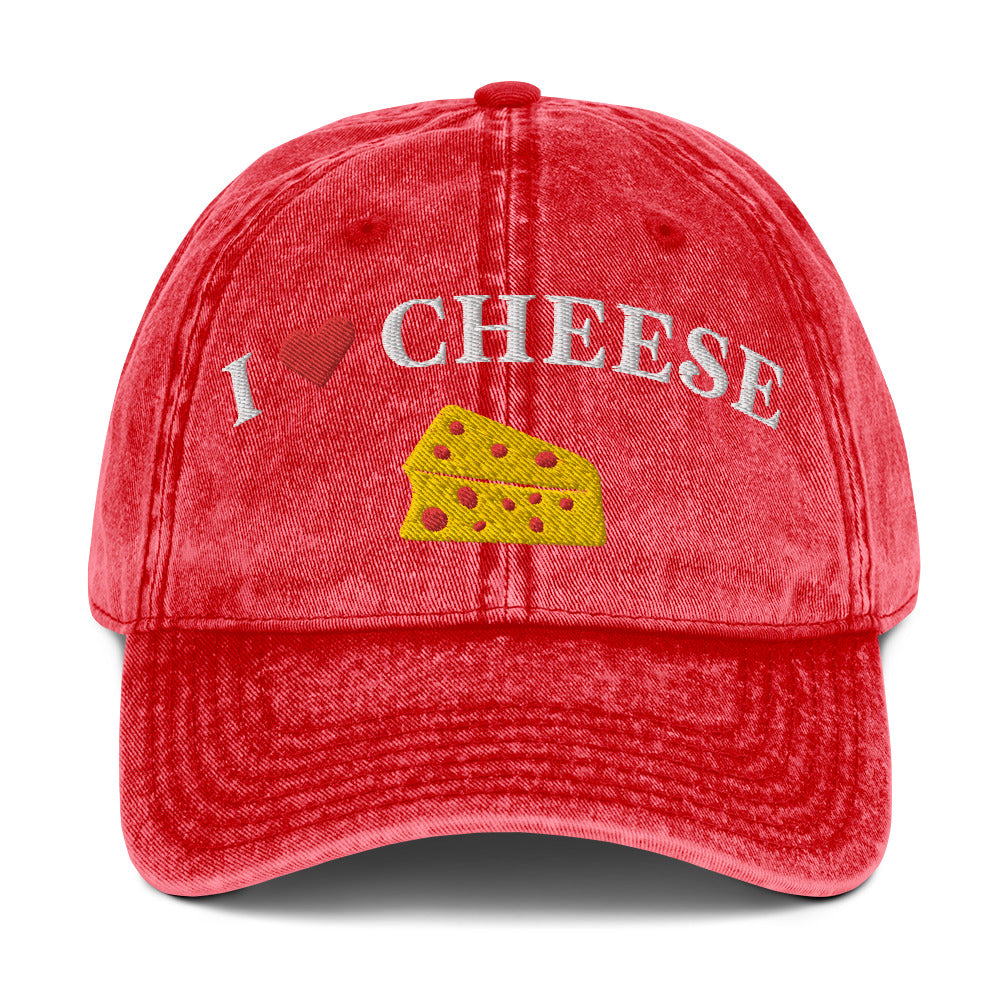 I heart Cheese Vintage Cotton Twill Cap