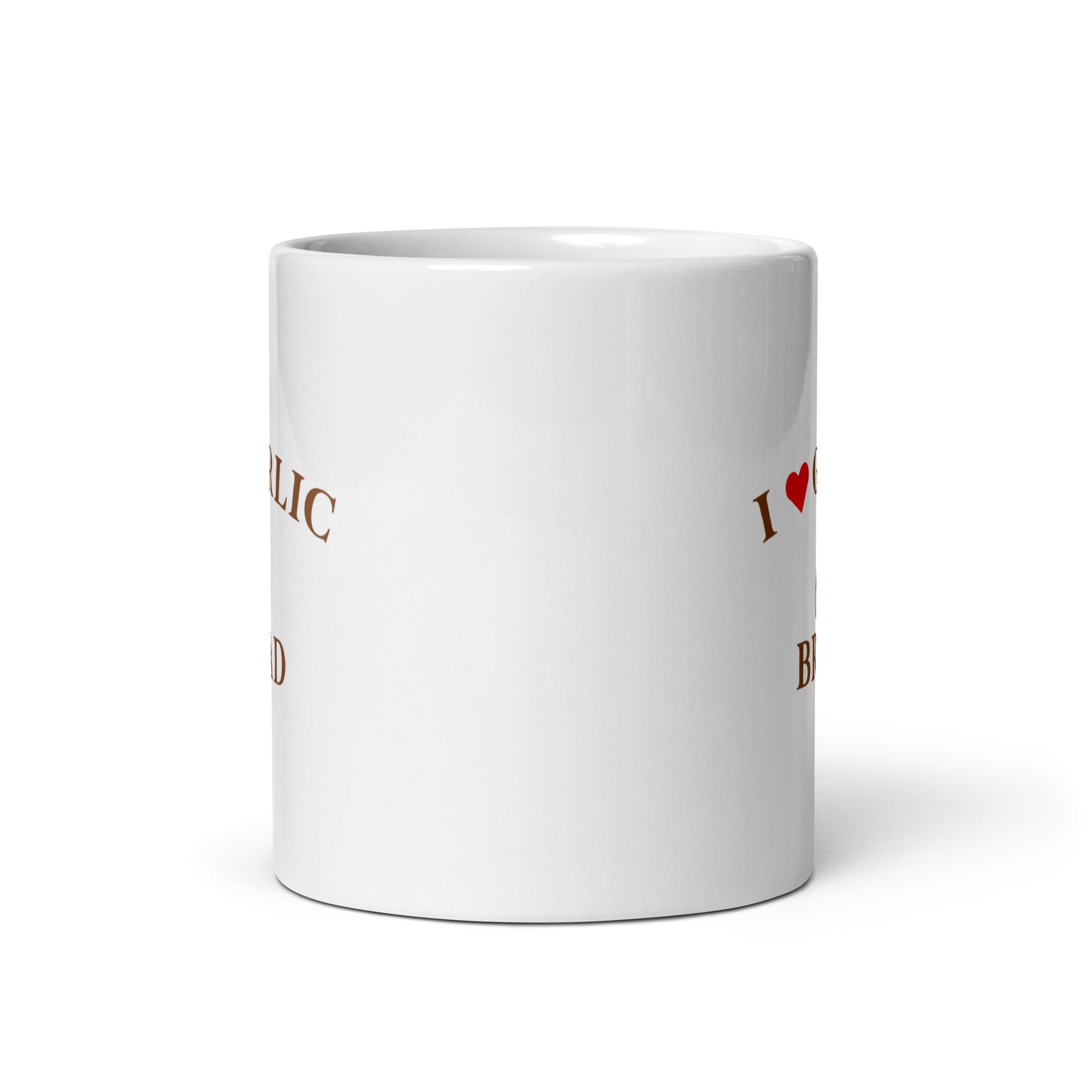 I Love Garlic Bread White glossy mug