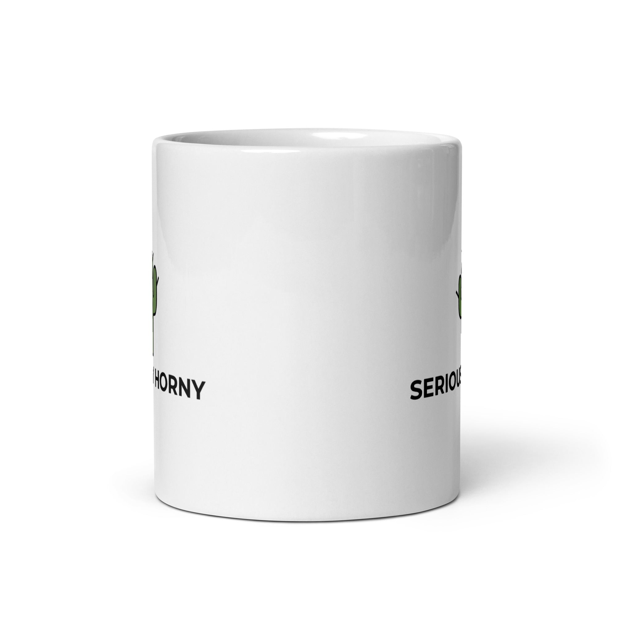 Seriously Horny White glossy mug