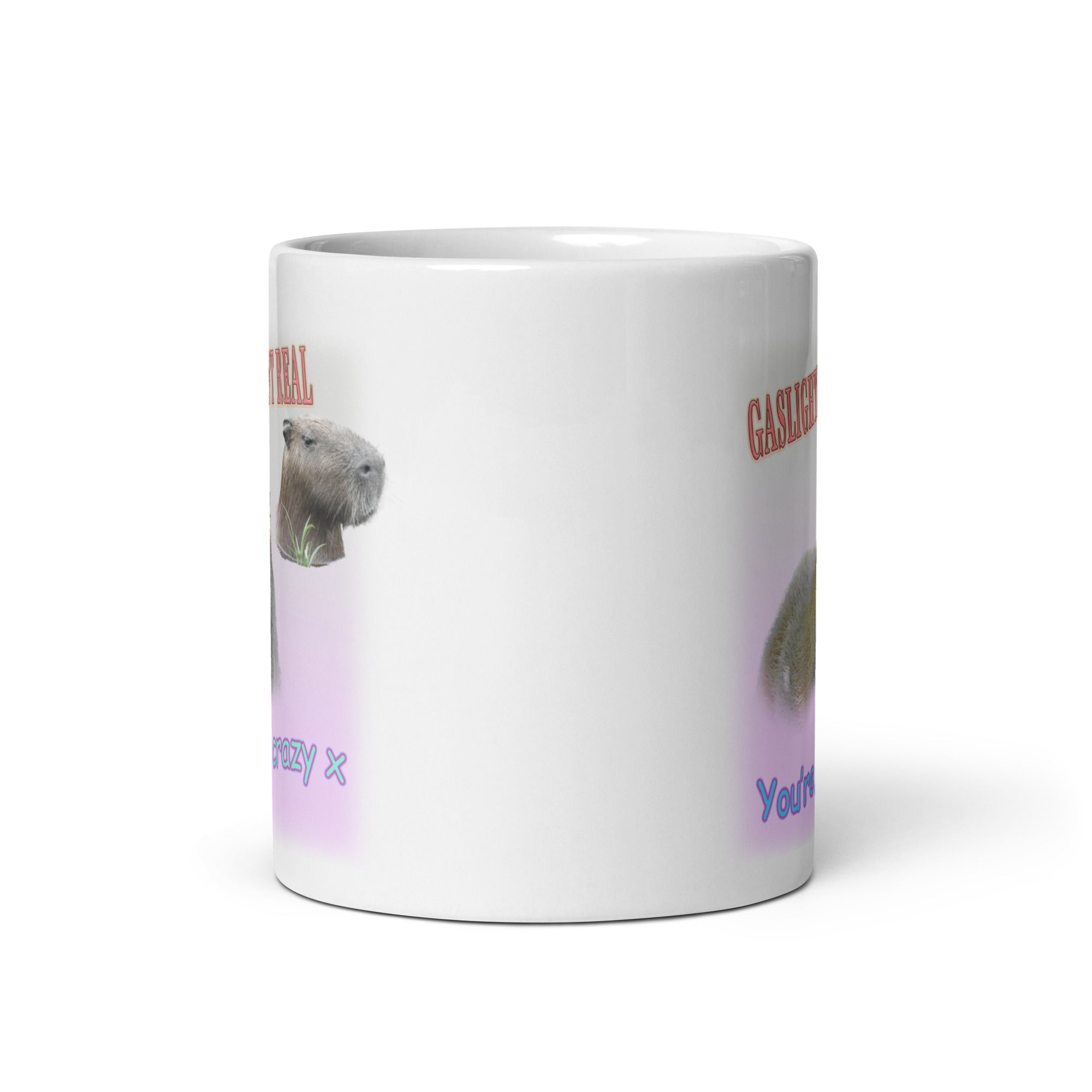 Gaslighting isn't Real White glossy mug