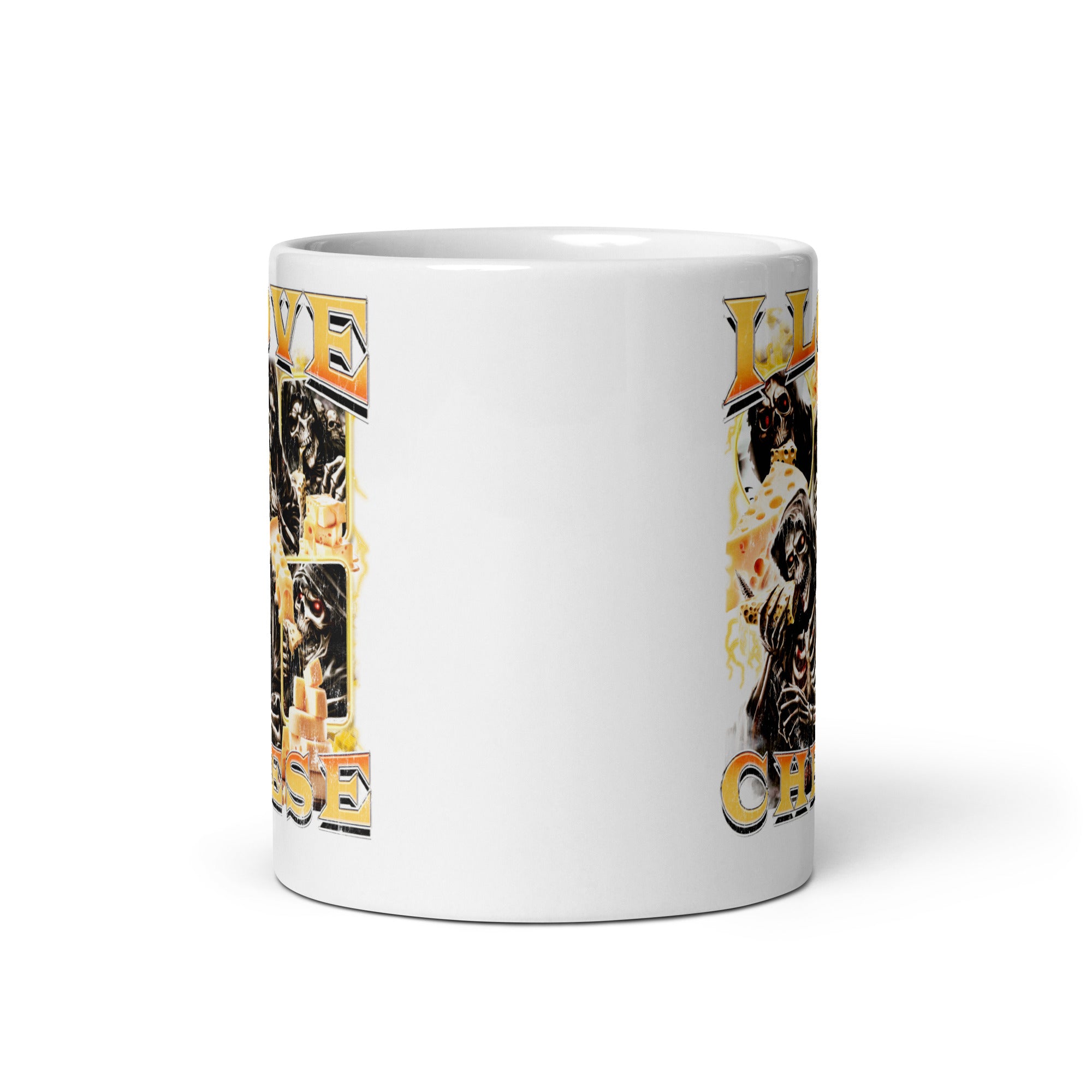 I Love Cheese White glossy mug