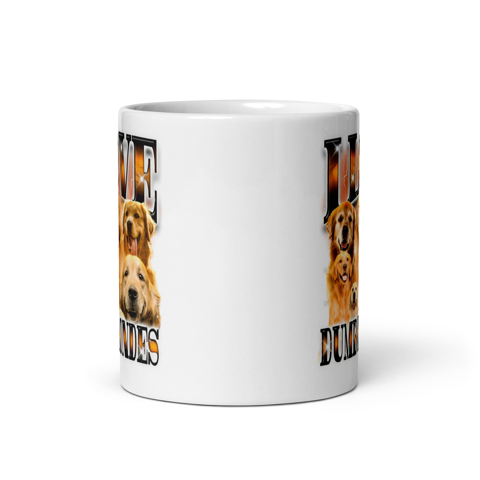 I Love Dumb Blondes White glossy mug