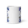 Live Laugh Lobotomy cartoon design 1 White glossy mug