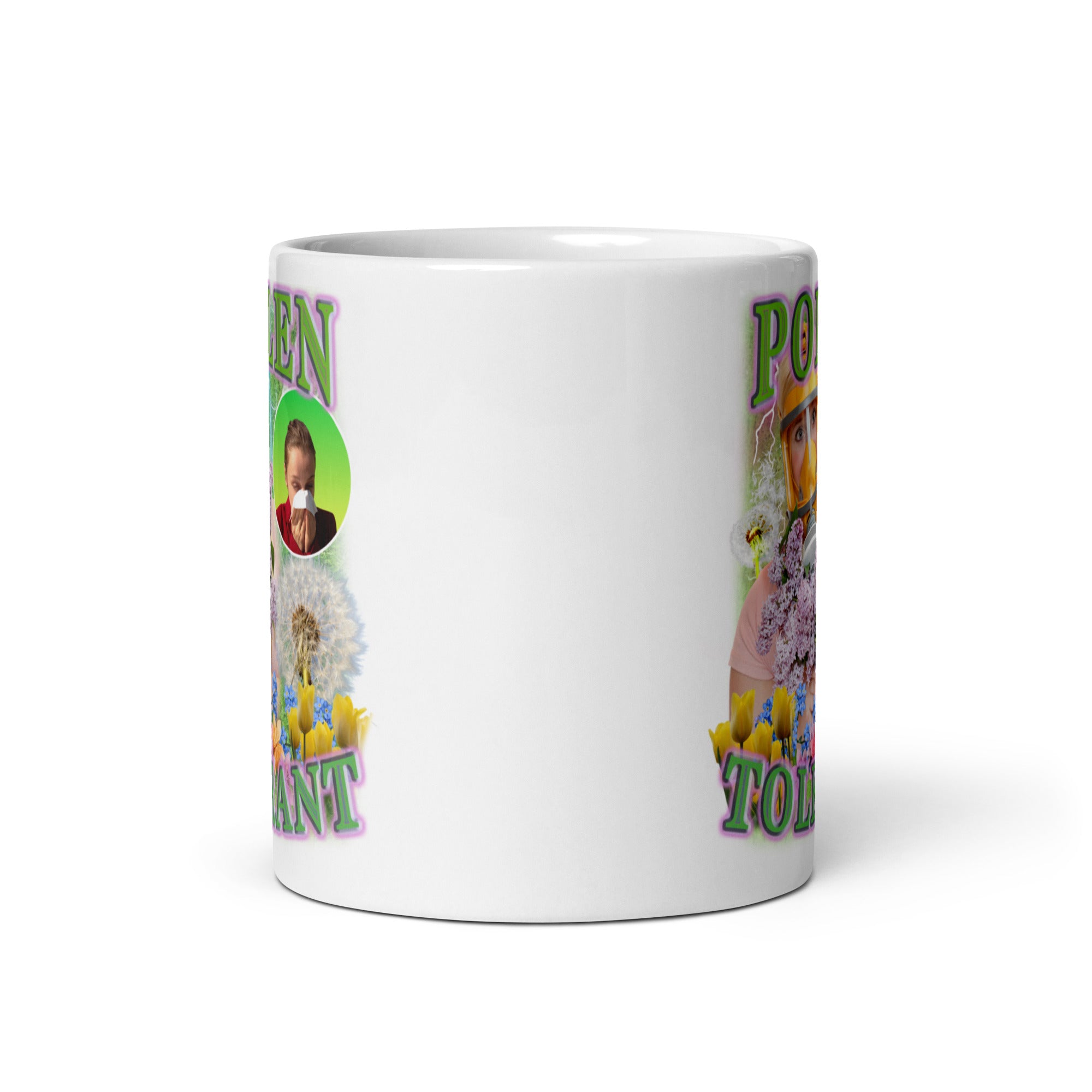 Pollen tolerant White glossy mug