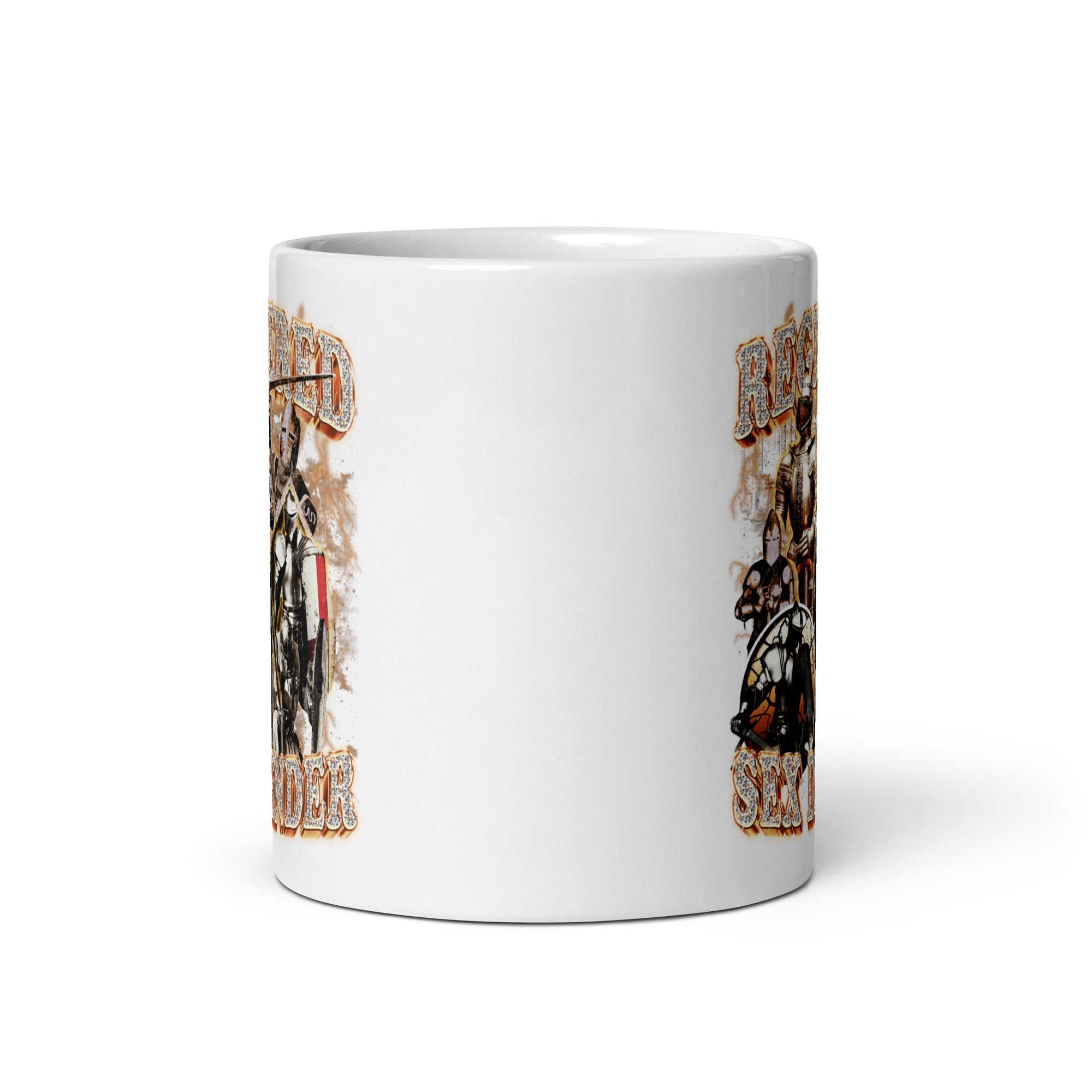 Registered Sex Defender White glossy mug