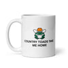 Country Toads Take Me Home White glossy mug