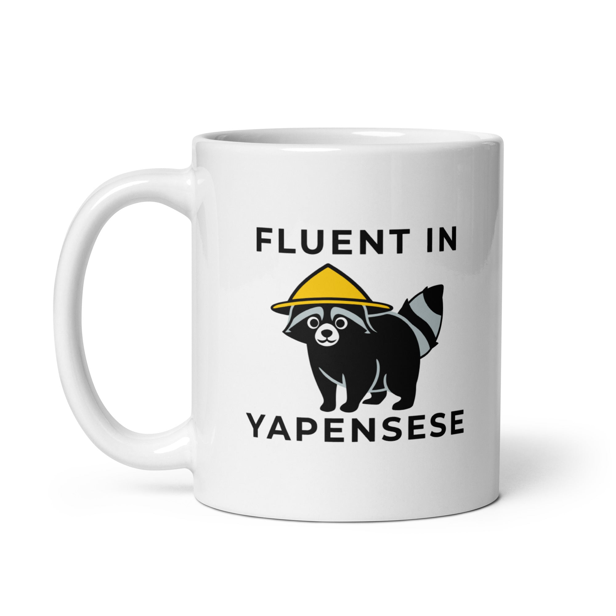 Fluent in Yapenese White glossy mug