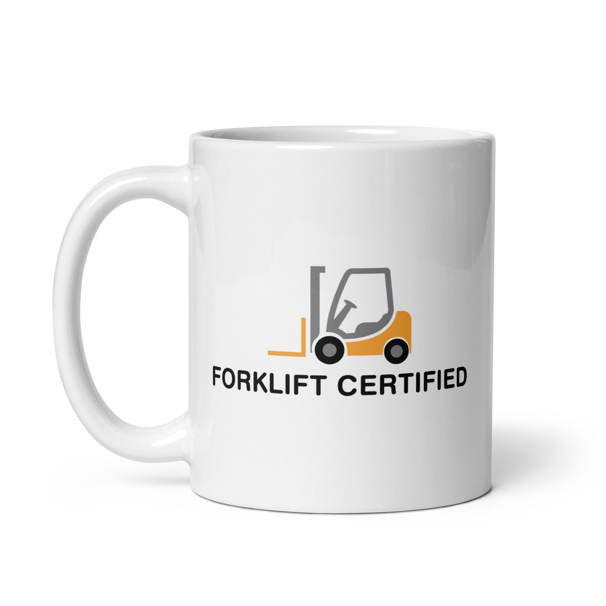 Forklift Certified White glossy mug