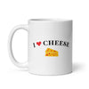 I Love Cheese White glossy mug