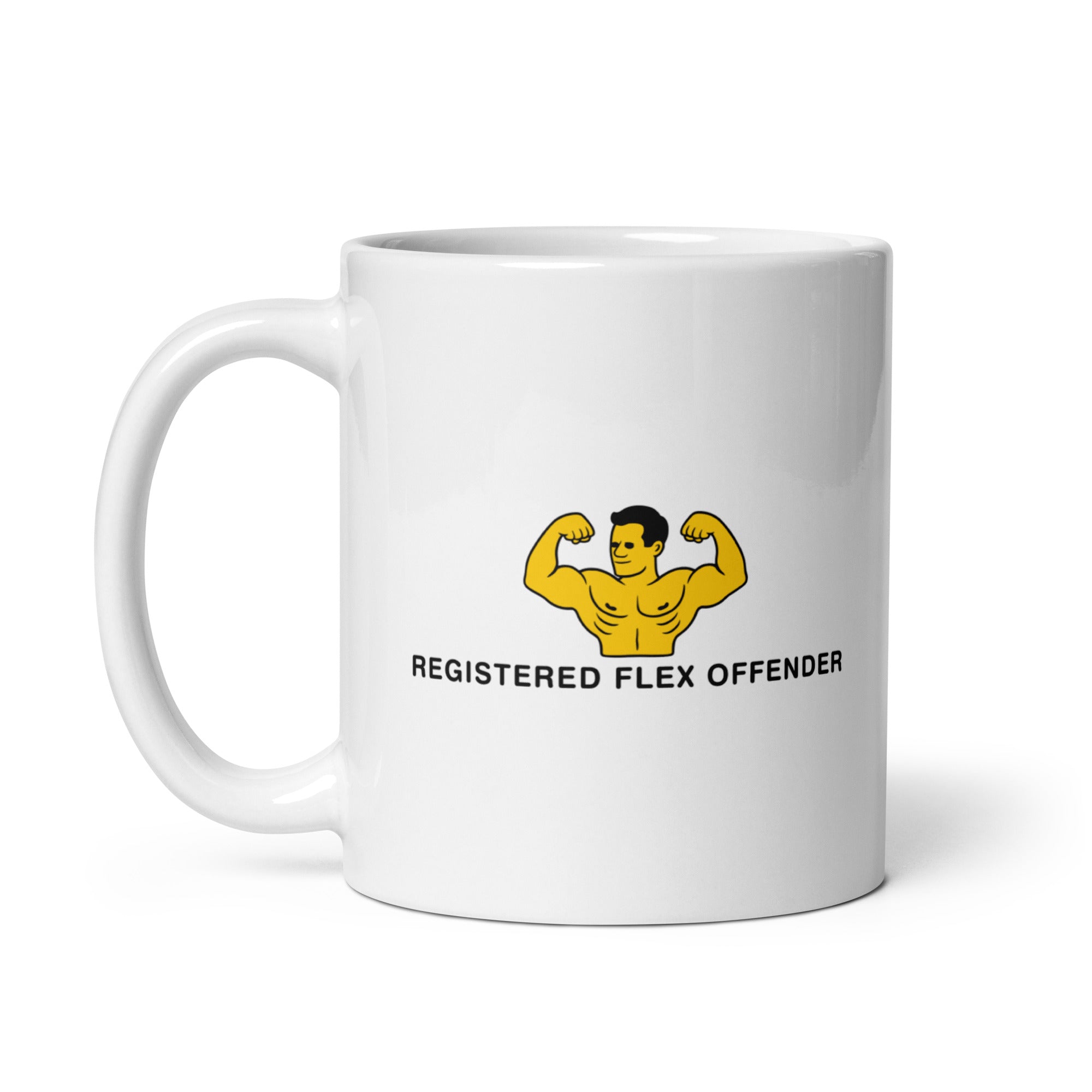 Registered Flex Offender White glossy mug