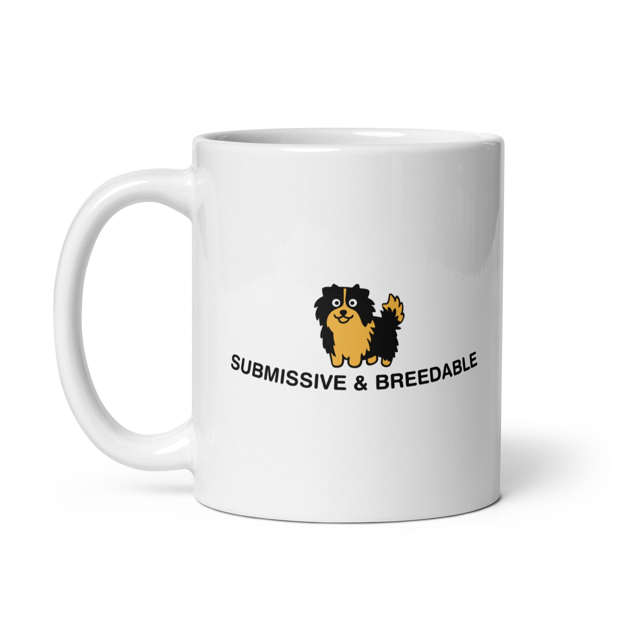 Submissive and Breedable White glossy mug