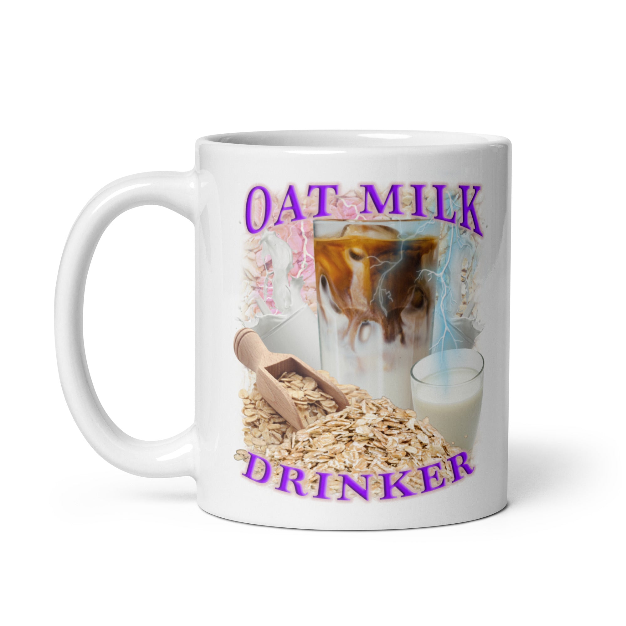 Oat Milk Drinker White glossy mug