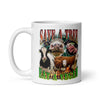 Save a Tree Eat a Vegan White glossy mug