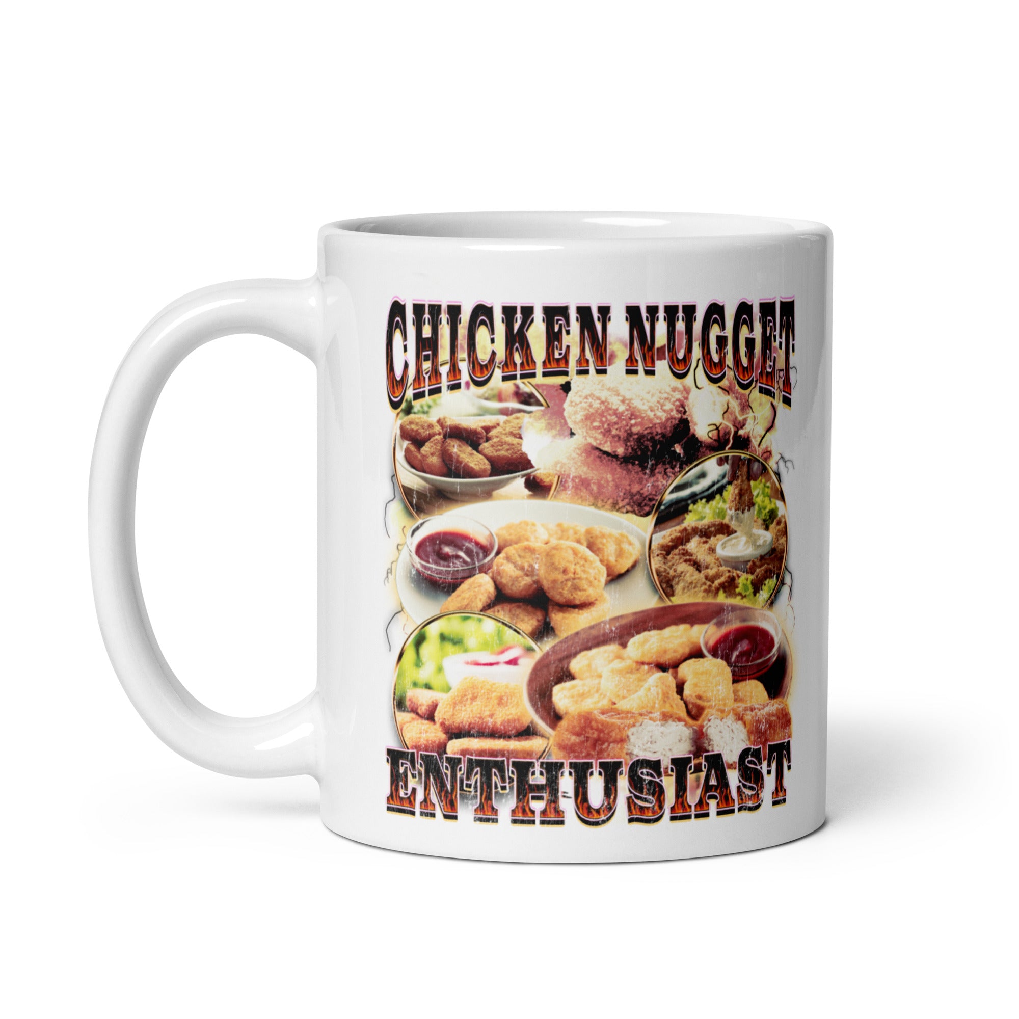 Chicken Nugget Enthusiast White glossy mug