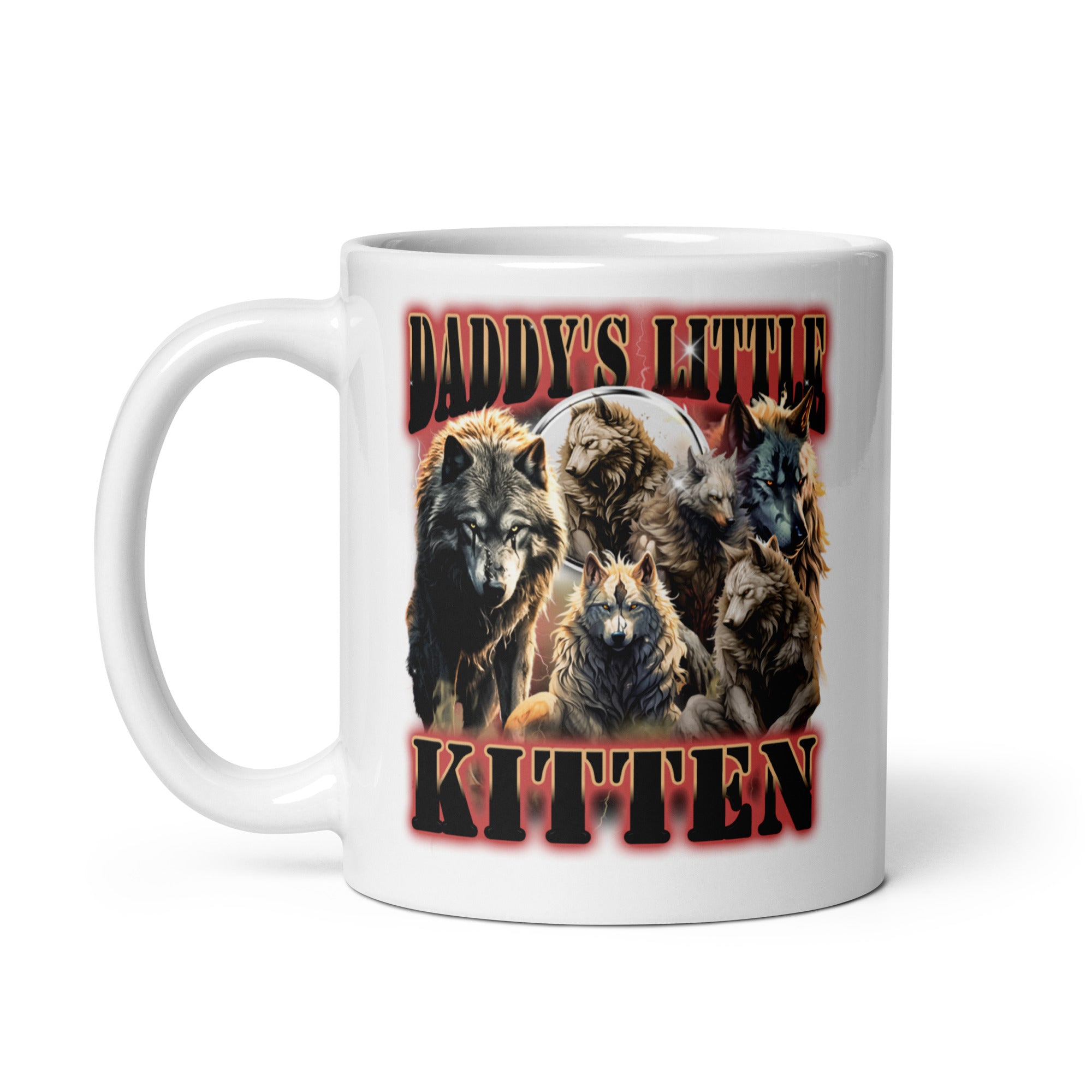 Daddy's Little Kitten White glossy mug