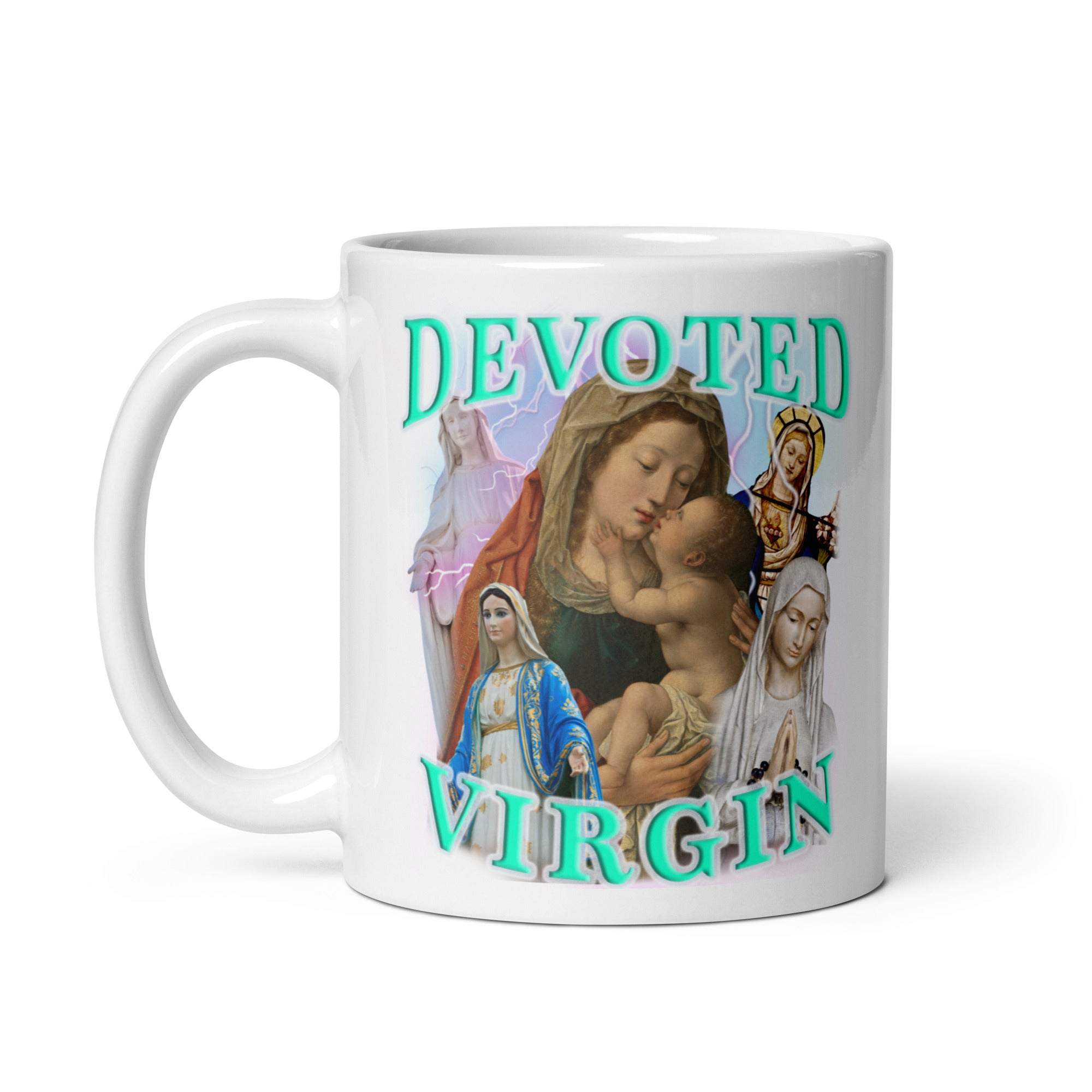 Devoted Virgin White glossy mug