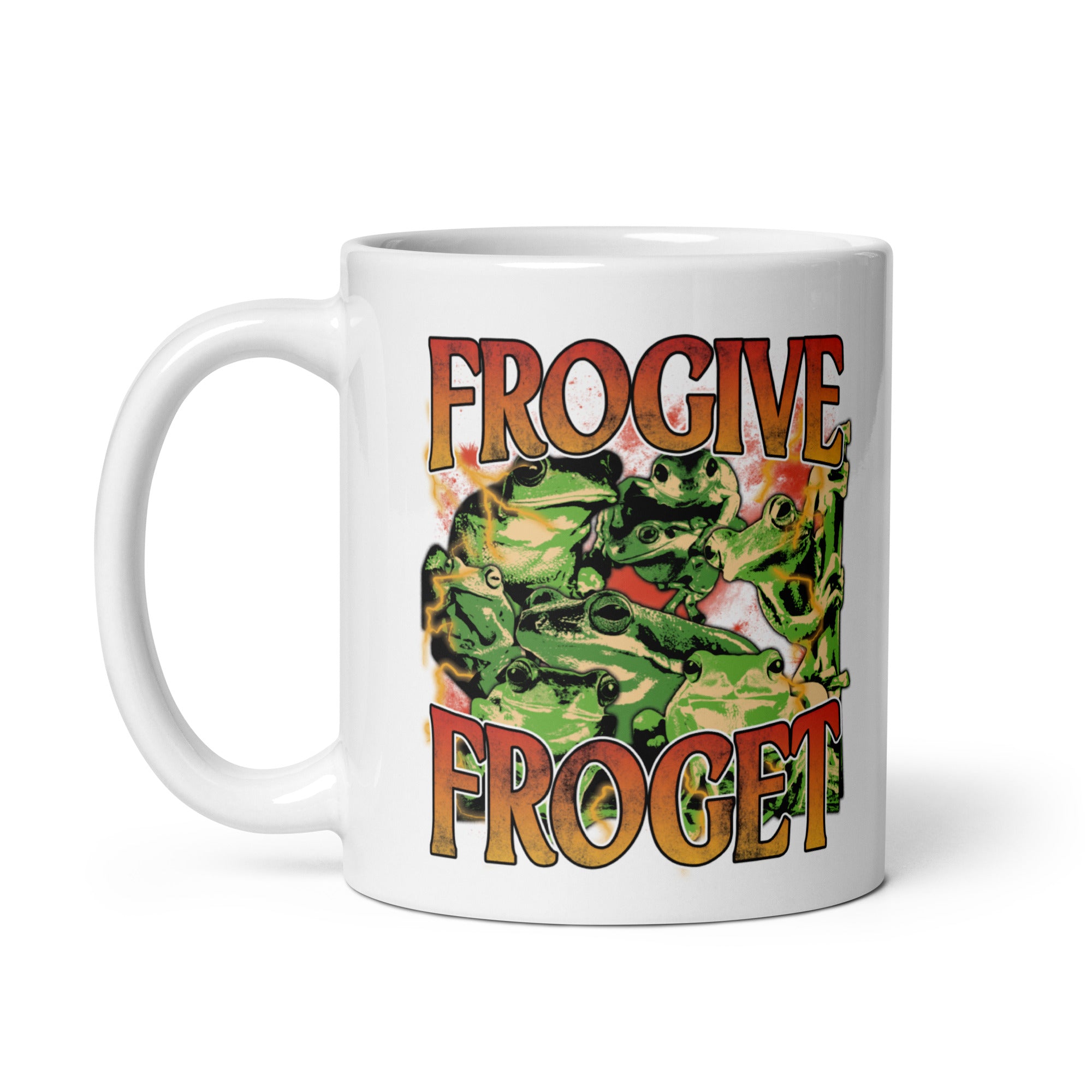 Frogive Forget White glossy mug