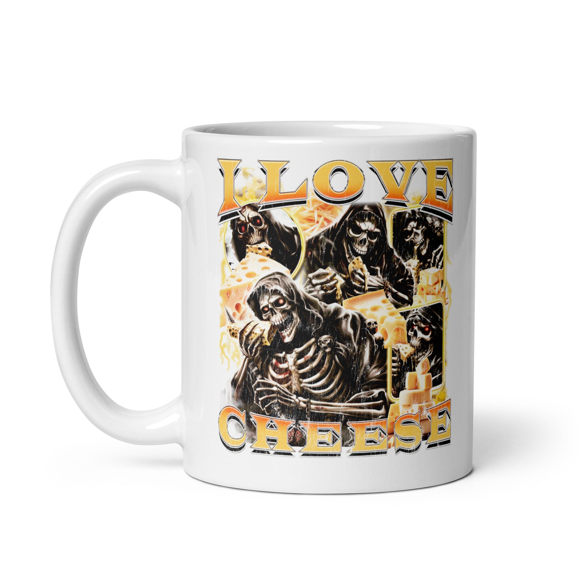 I Love Cheese White glossy mug