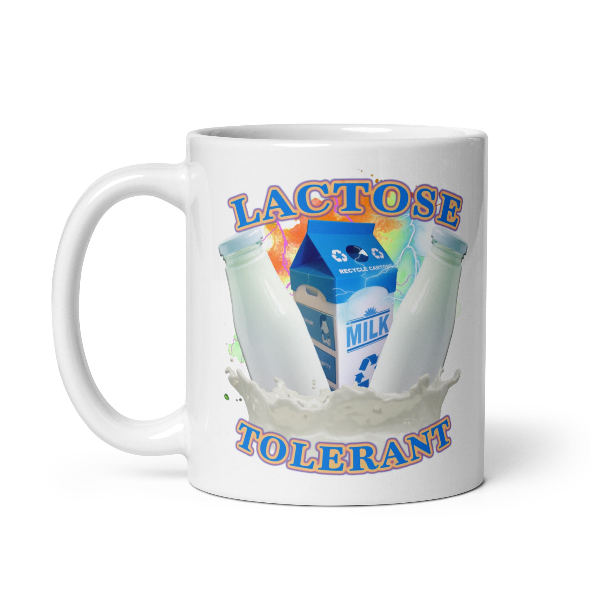 Lactose Tolerant White glossy mug