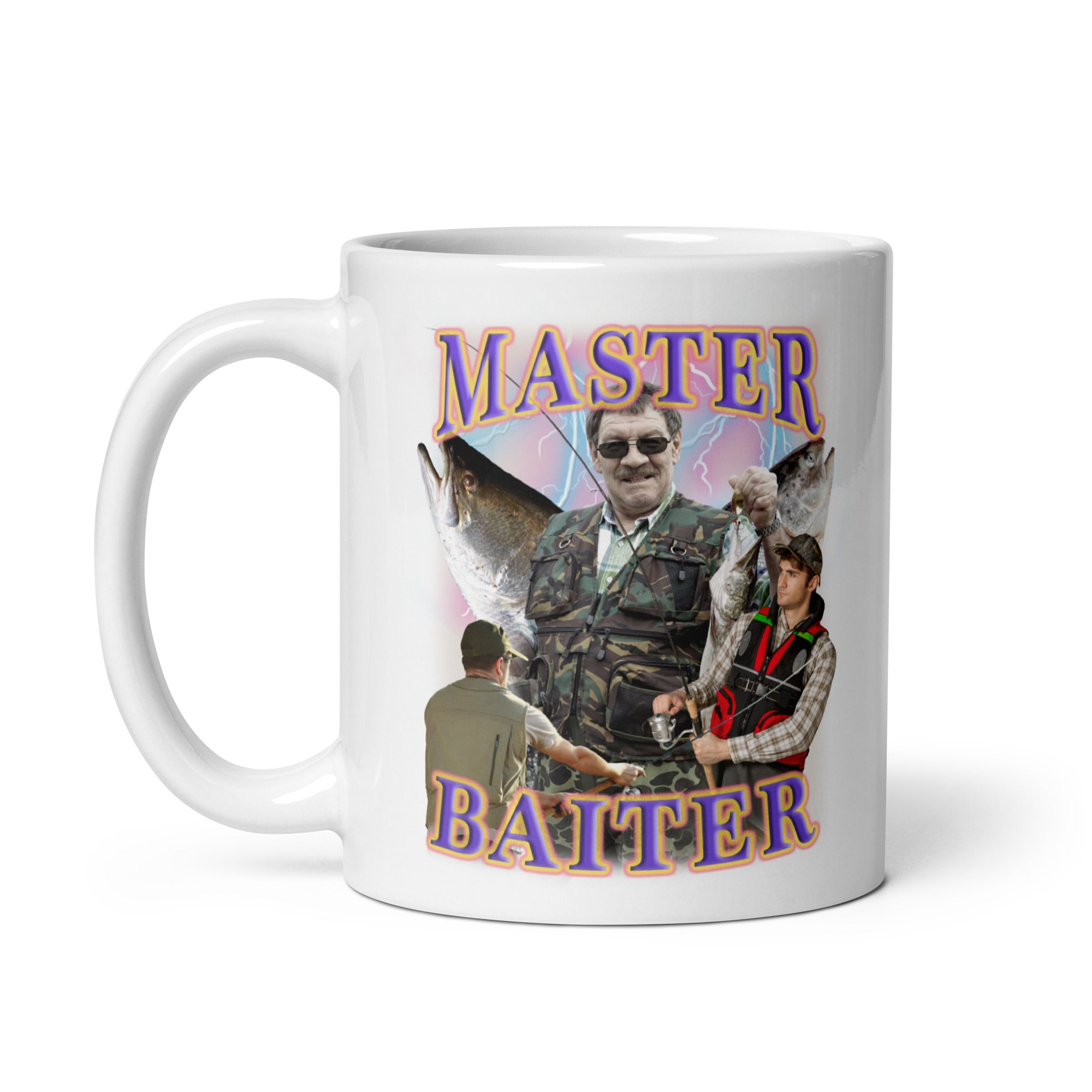 Master Baiter White glossy mug